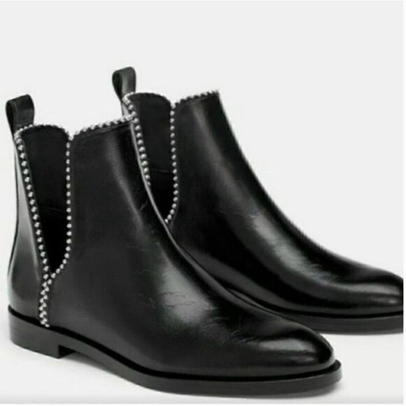 Zara Black Studded Boots  - Picture 3 of 7